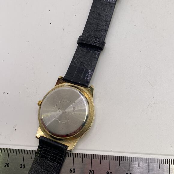 Vintage Solitare Womens White Black Leather Watch New Battery - Picture 8 of 8